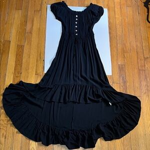 Forever 21 Black Ruffled Maxi Dress
